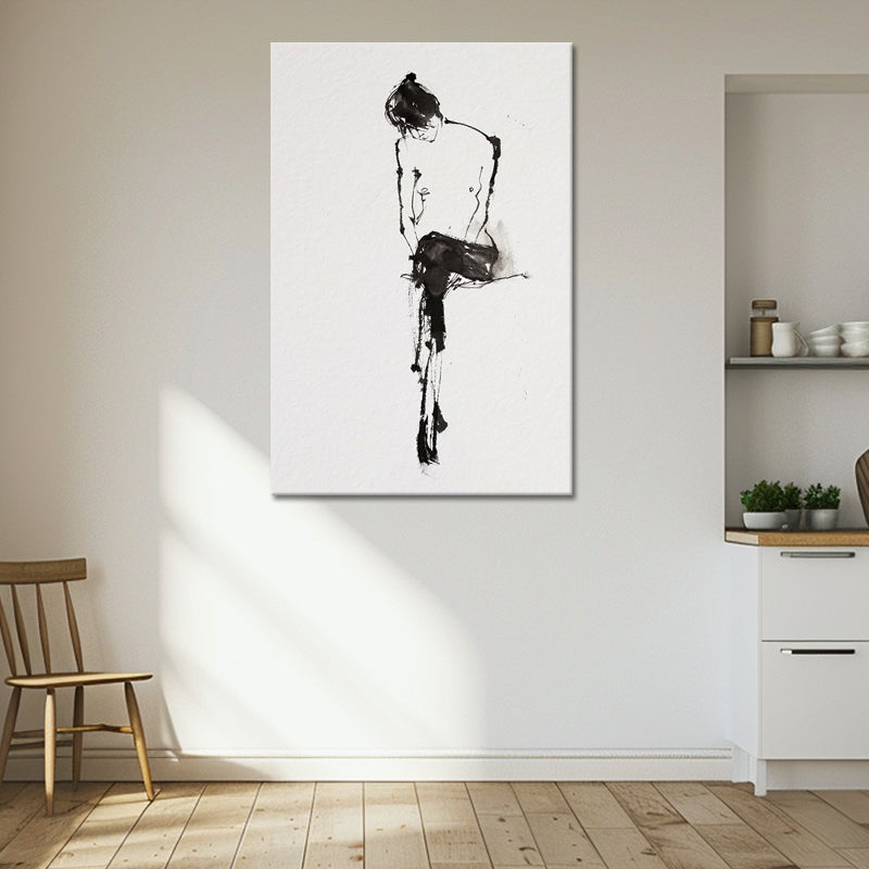 Vrouw in zwart en wit