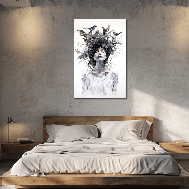 Vrouw Met Vogels Art