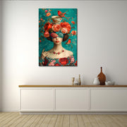 Kunstfrau mit Blumen