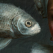 Frauenporträt mit Fischen