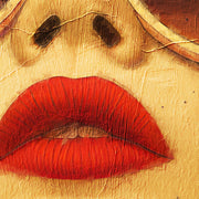 Vrouw met rozen kunstwerk
