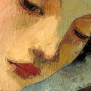 Surrealistische vrouw met vis