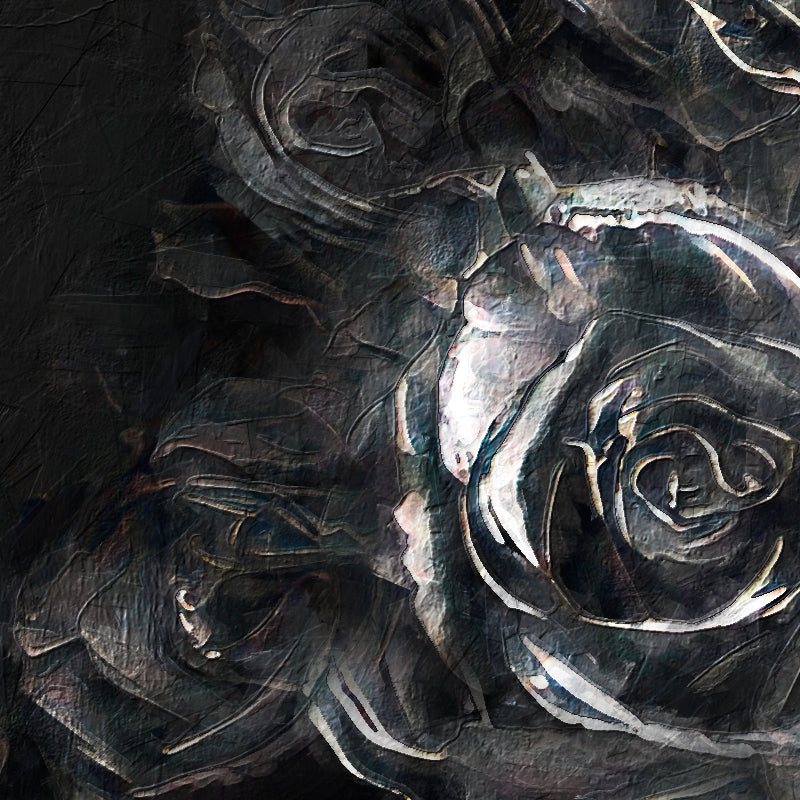 Frau mit schwarzen Blumen
