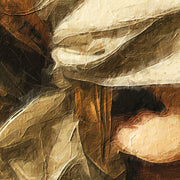 Frau mit verbundenen Augen und Fischen