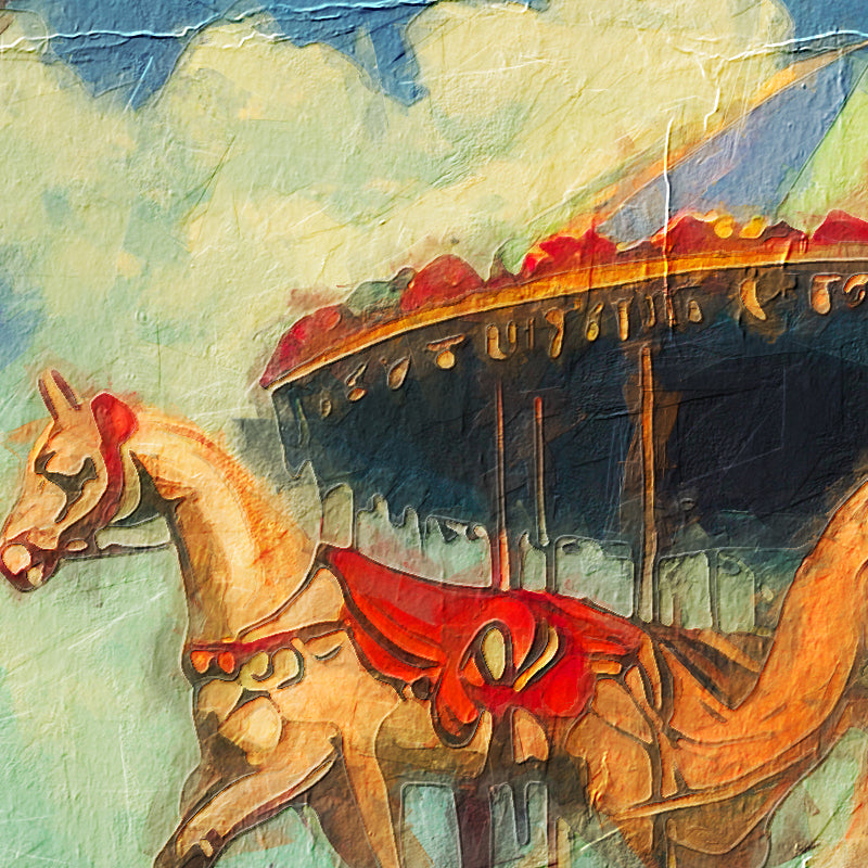 Karussell Kirmes Gemälde