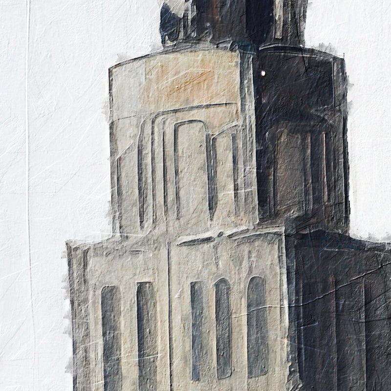 Vrouw met hoed schilderij