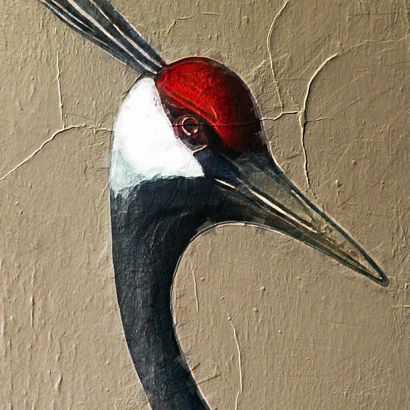Vrouw met Kraanvogel schilderij