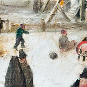 Schlittschuhlaufen in einem Dorf - Hendrick Avercamp