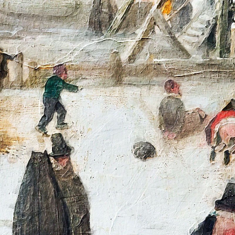 Schlittschuhlaufen in einem Dorf - Hendrick Avercamp