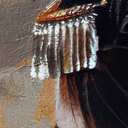 Vrouw in kimono schilderij