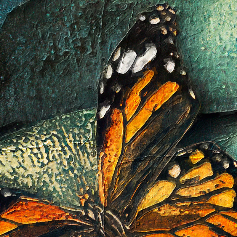 Frau mit Hut - Schmetterling