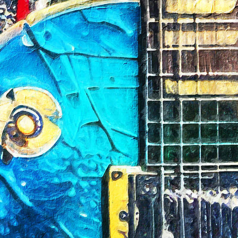 Gekleurde Gitaar schilderij