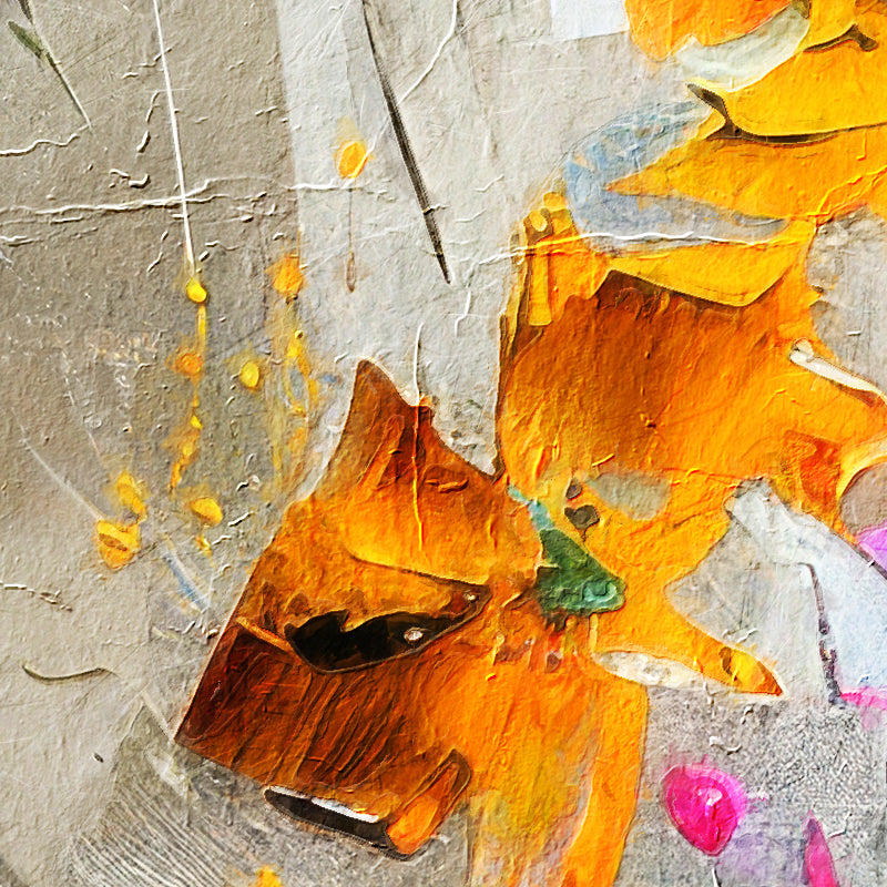 Art Vase mit Blumen