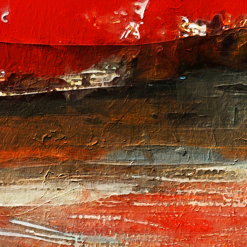 Rotes Boot am Strand