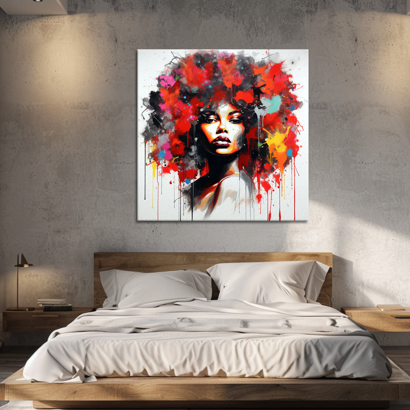 Vrouw met afro kapsel