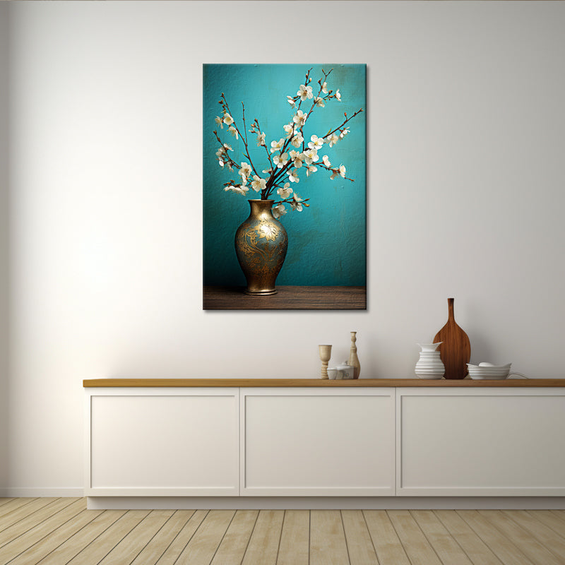 Vaas met witte bloemen