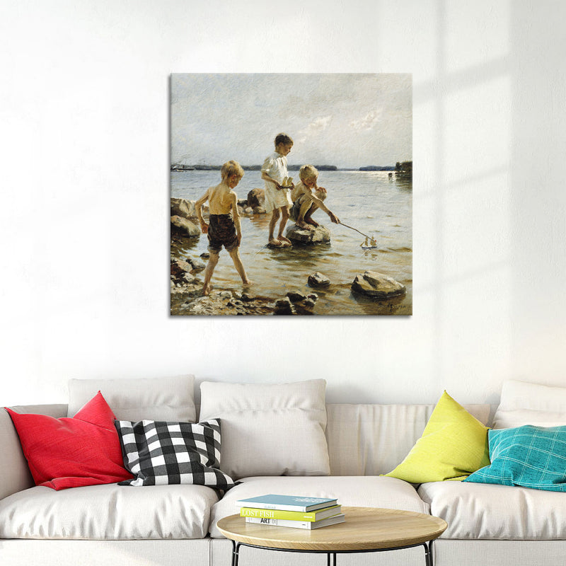 Jongens die aan de wal spelen, Albert Edelfelt