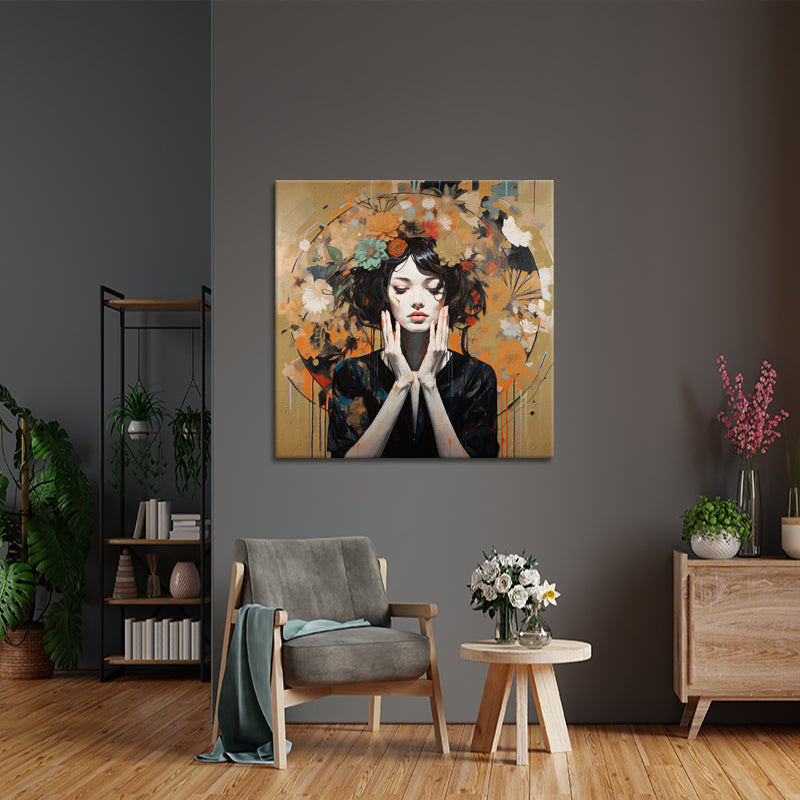 Vinage schilderij met bloemen