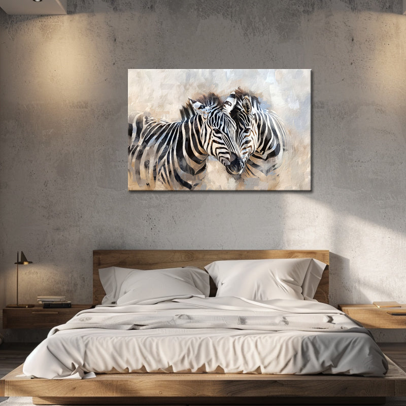 Gemälde Zwei Zebras