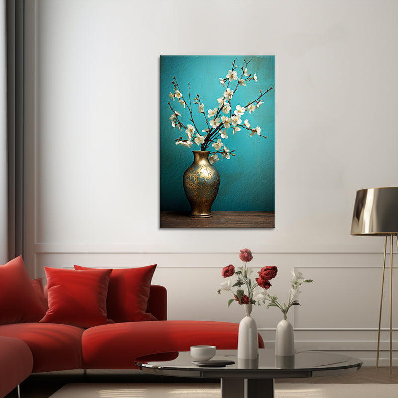 Vaas met witte bloemen