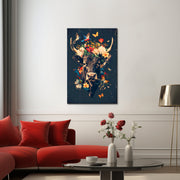Koe met bloemen