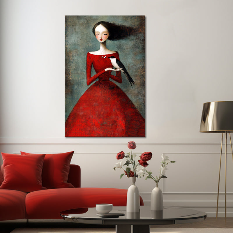 Frau in rotem Kleid IV