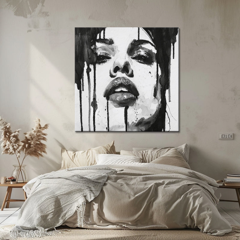 Vrouw in zwart wit art