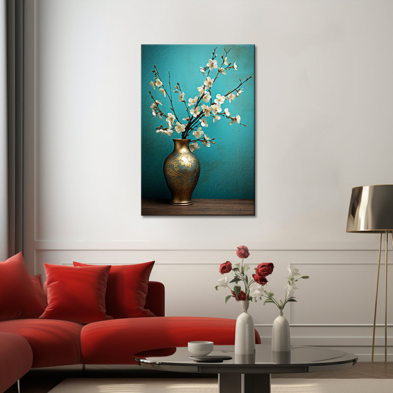 Vaas met witte bloemen