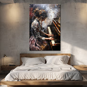 Vrouw speelt piano
