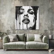 Vrouw in zwart wit art