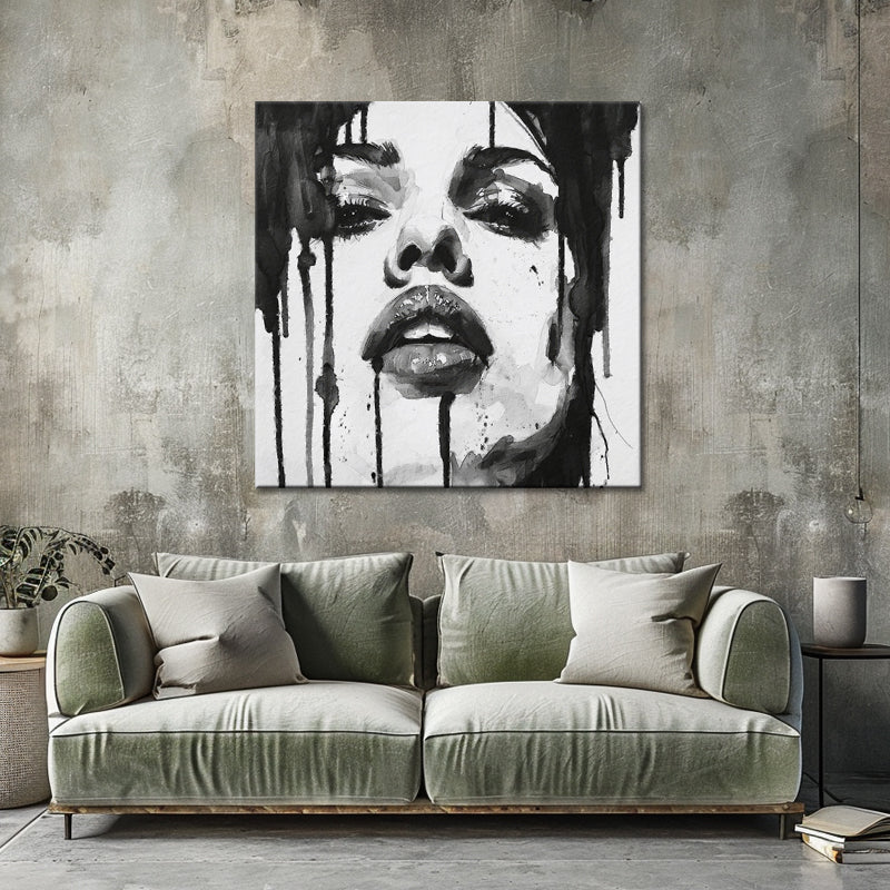 Vrouw in zwart wit art