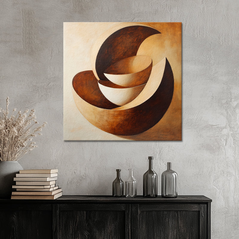 Abstract schilderij aardetinten