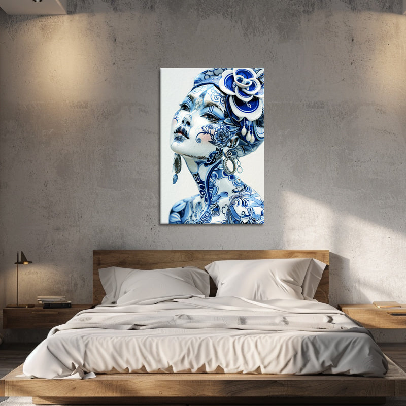 Dame in Delfter Blau