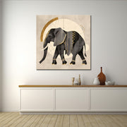 Schilderij Olifant in sepia