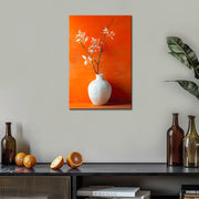 Weiße Vase in Orange