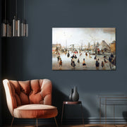 Schlittschuhlaufen in einem Dorf - Hendrick Avercamp