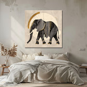 Schilderij Olifant in sepia