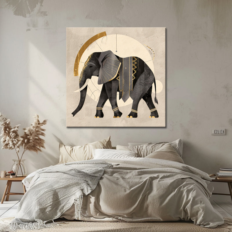 Schilderij Olifant in sepia