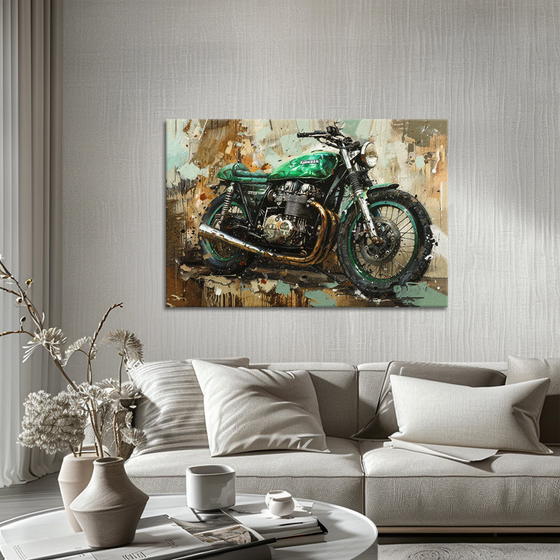 Gemälde Kawasaki-Motorrad