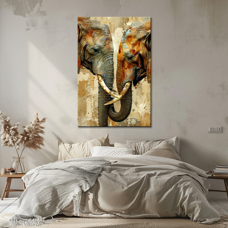 Olifanten Koppel schilderij