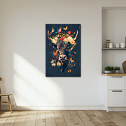 Koe met bloemen