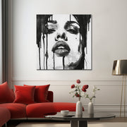 Vrouw in zwart wit art
