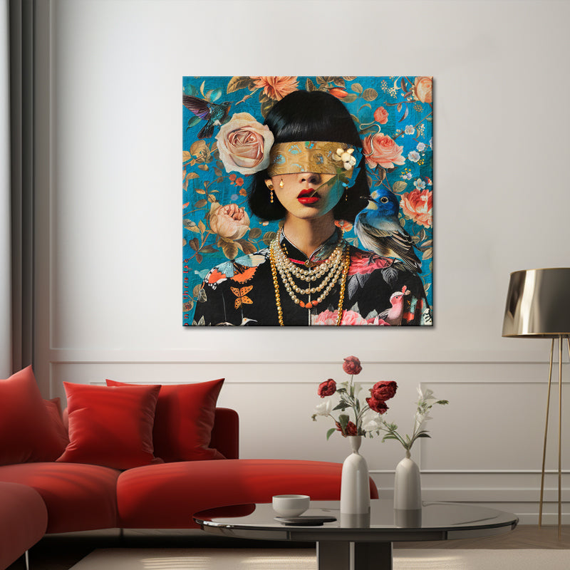Vintage vrouw schilderij