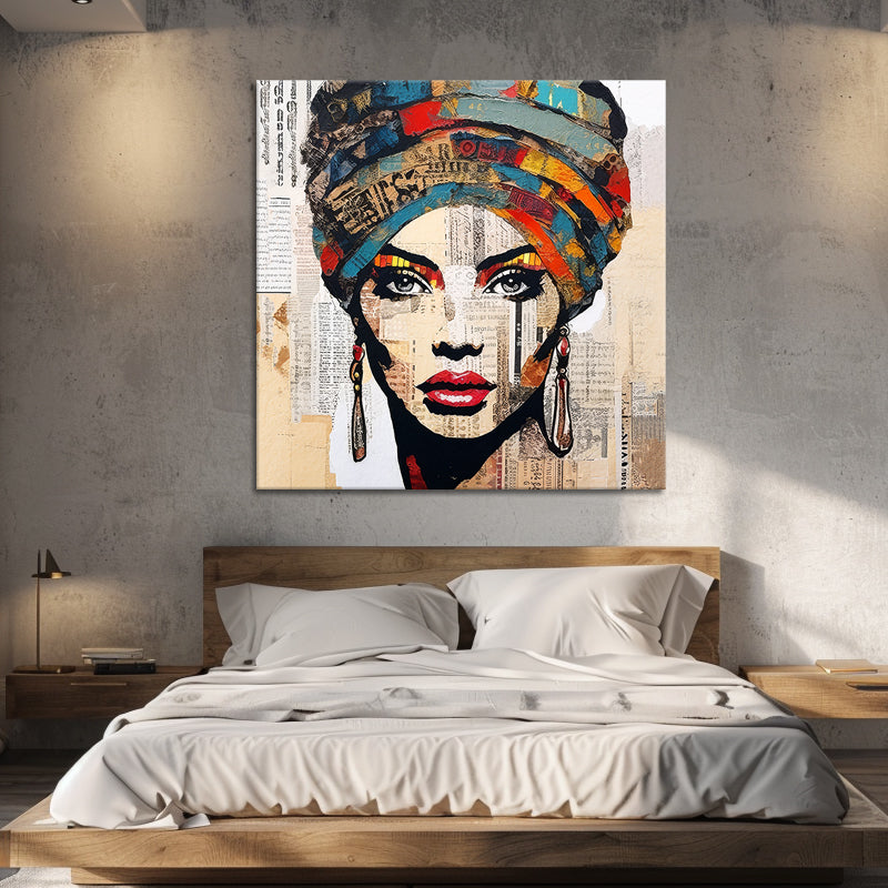 Frauengesicht in Mixed Media