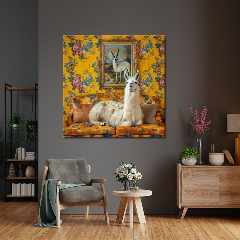 Lama in Vintage art
