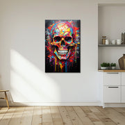 Gekleurde schedel schilderij