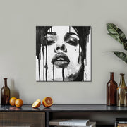 Vrouw in zwart wit art