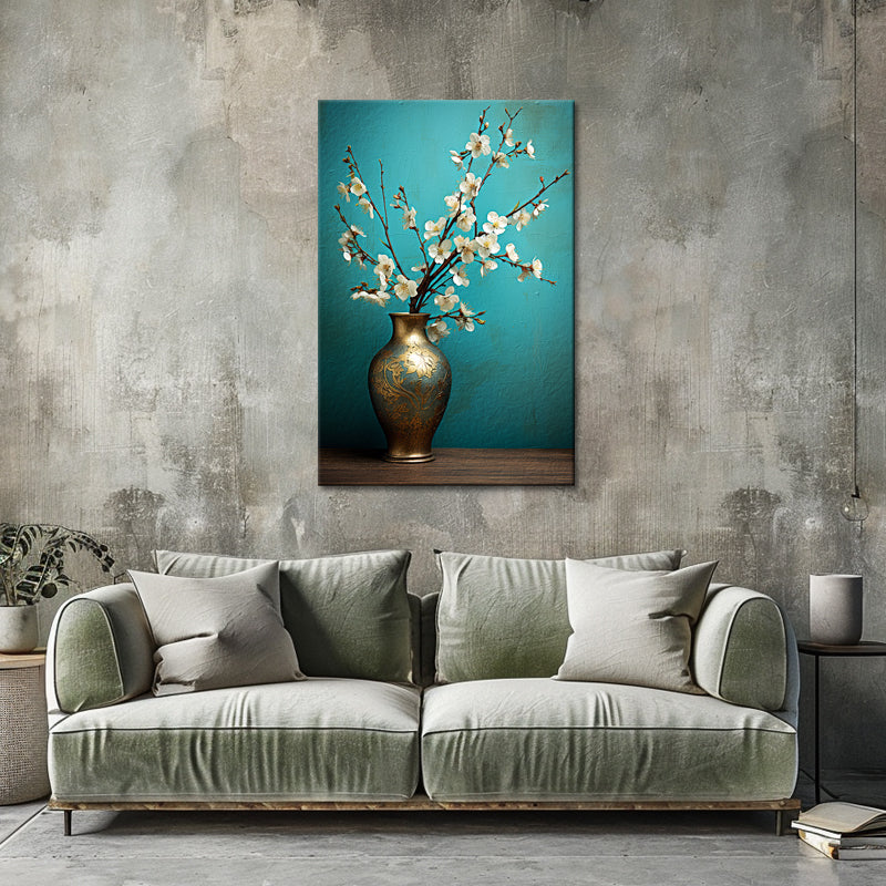 Vaas met witte bloemen