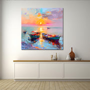 Schilderij zonsondergang