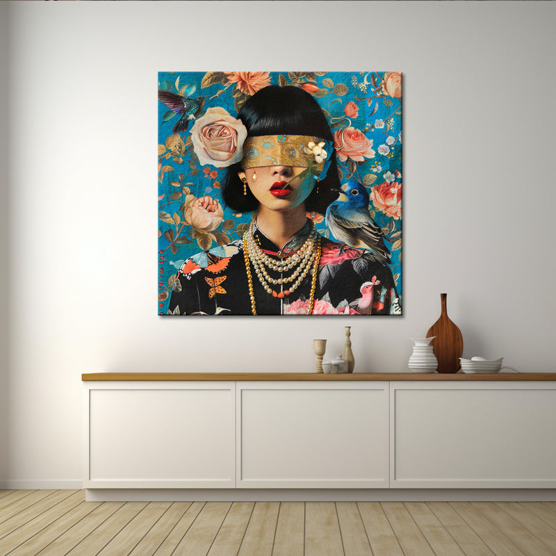 Vintage vrouw schilderij